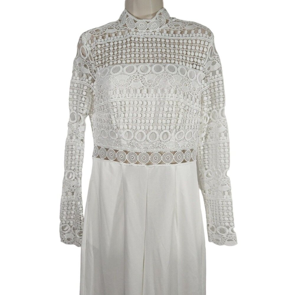 Love x Design Cut-Out Jumpsuit Women Size M White Long Sleeve FOR REPAIR - Picture 3 of 9